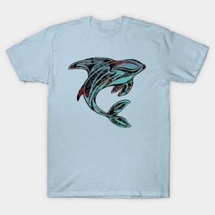 Abstract Orca Whale Tattoo with Pattern T-Shirt